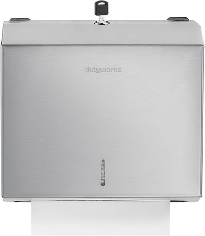 Commercial Paper Towel Dispenser Wall Mount, Stainless Steel C-Fold Multifold Trifold Holder with Lock, Large Capacity Hand Towel Tissue Dispenser for Bathroom Kitchen Restaurant Office