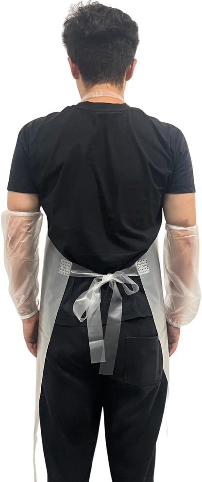 ELEBOX Waterproof Oil Proof Bib Apron Utility Apron Chemical Resistant Apron with Sleeve Work Apron Ultra Lightweight - Image 7