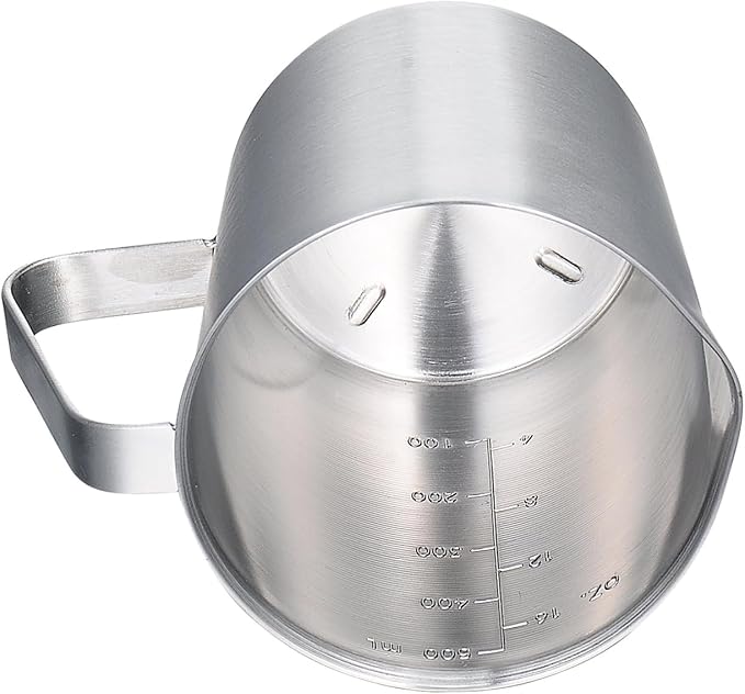 KSENDALO SUS304 Stainless Steel Measuring Cup Pitcher, 16oz/2Cup/500mL Metal Measuring Cup with Precision Engraved Markings for Kitchen Baking, Frothing, Liquid, Coffee, Milk - Image 2