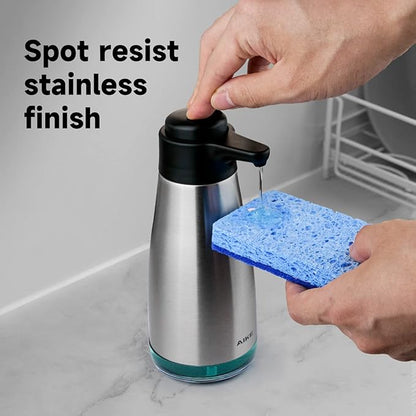 AIKE 15fl.oz Stainless Steel Liquid Soap Dispenser for Dish and Hand Soap - Image 2