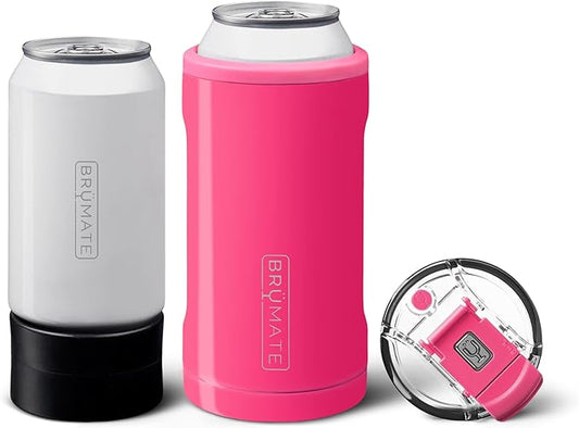 BrüMate Hopsulator Trio 3-in-1 Insulated Can Cooler for 12oz / 16oz Cans + 100% Leak Proof Tumbler with Lid | Insulated for Beer, Soda, and Energy Drinks