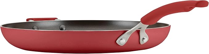 Rachael Ray Cook + Create Nonstick Frying Pan/Skillet with Helper Handle, 14 Inch - Red - Image 10