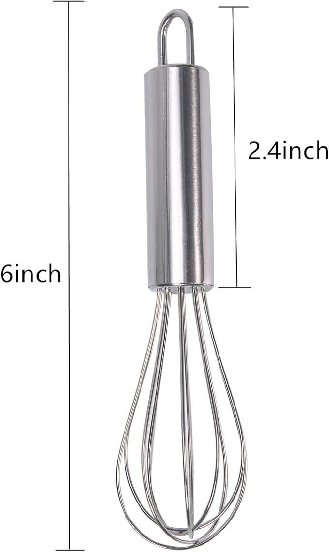 stainless steel small whisk for cheese, coffee, eggs, very handy (6 inches) - Image 2