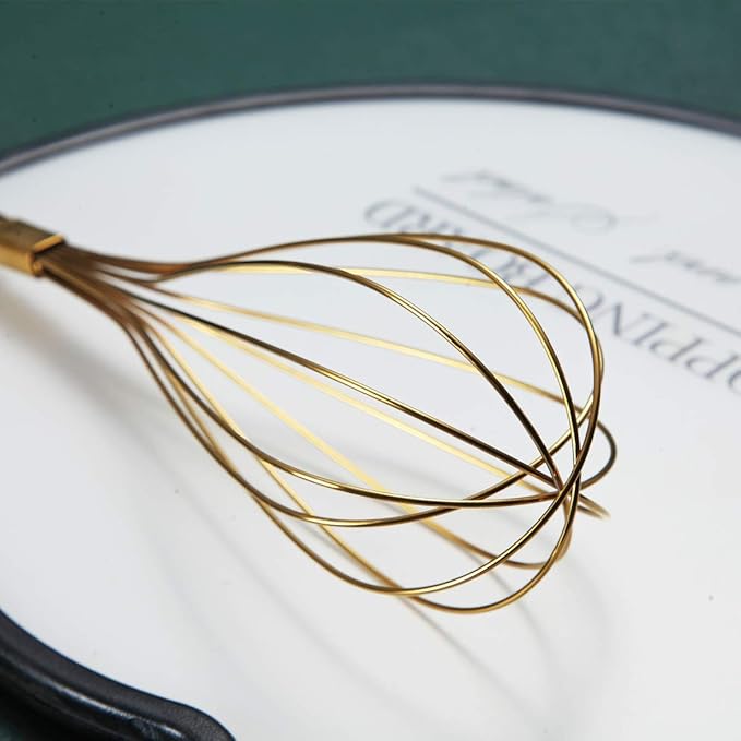Gold Whisk, Berglander Whisk For Cooking With Titanium Gold Plating, Stainless Steel Balloon Whisk, Sturdy Kitchen Wire Whisk Set for Cooking, Baking, Blending, Beating, Dishwasher Safe, Easy to Clean - Image 4