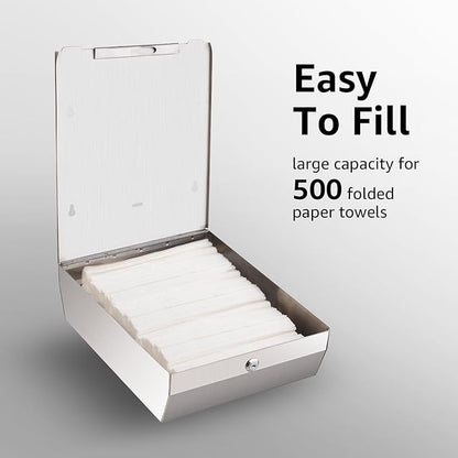 Paper Towel Dispenser Wall Mount - Multifold Trifold Paper Towel Dispensers, Large Capacity Stainless Steel Tissue Holder, Suitable for Bathrooms and Public Places - Image 6