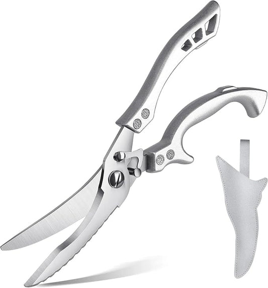 PURPLEBIRD Poultry Shears Heavy Duty, Kitchen Scissors Dishwasher Safe Kitchen Shears for Meat Cutting Stainless Steel Meat Cooking Scissors for Thanksgiving Day, Ideal Gifts for Men and Women