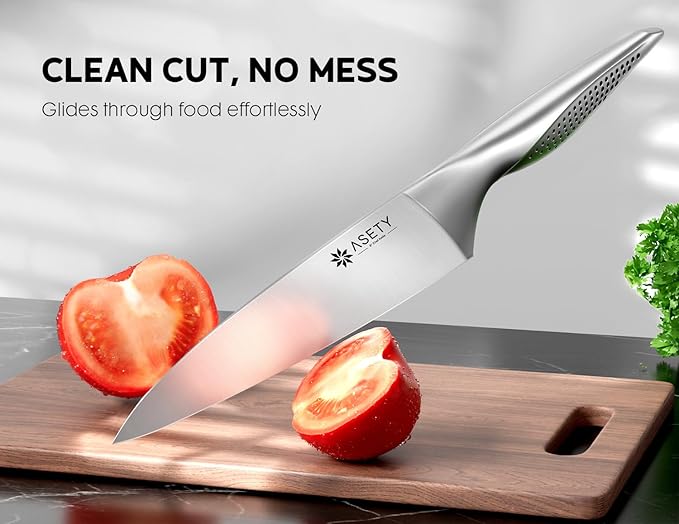 ASETY Knife Set - Ultra Sharp Knives Set for Kitchen with block, 15 PCS Stainless Steel Knife Set with Built-in Sharpener, Ergonomic Non-Slip Handle, Elegant Box for Men Women, Mothers Day - Image 2