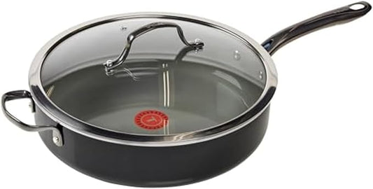 T-Fal Preserve Ceramic Nonstick Saute Pan with Lid 5.5 Qt, Oven and Broiler Safe up to 350°F Cookware, Frying Pan, Stay-Cool Handle, Skillet Pots and Pans, Black by T-falbrand