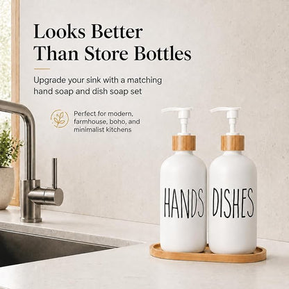 Dish Soap Dispenser for Kitchen Sink.Glass Hand Soap Dispenser, Modern Farmhouse Decor for Bathroom,Kitchen Sink Decor - Image 4