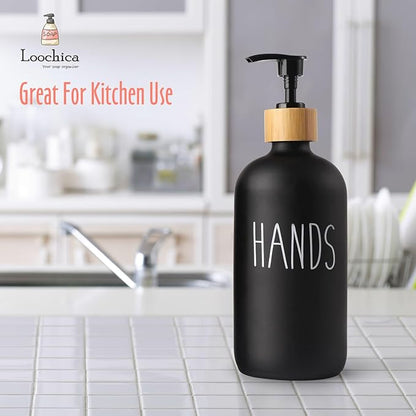 LOOCHICA Black Glass Kitchen Soap Dispenser, Detergent Dispenser or Hands Soap Dispenser for Kitchen Sink, Black Soap Dispenser, Modern Farmhouse Decor Dish Soap Pump for Kitchen Organization - Image 7