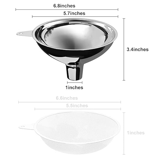 Serinar Stainless Steel Large Funnel (5.7 in. X 1 in. Mouth), Metal Funnel for Bottle Filling, Filling Funnel for Spices, Juices, Powders, Coffee Beans, Honey, Milk(Without Filter) - Image 2