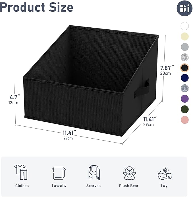DIMJ Closet Storage Bins 10 Pack - Fabric Storage Baskets for Shelves, Collapsible Clothes Organizer with Handles, Trapezoid Shelf Organization Storage Cubes for Purse, Toys, Books, Towel, Clothes - Image 5