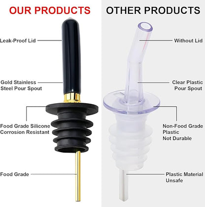 gegewawa Olive Oil Dispenser Bottle for Kitchen with Metal Spout, Glass Oil Bottles 7OZ, Elegant Glass Cooking Oil Dispenser for Kitchen-2pcs - Image 3