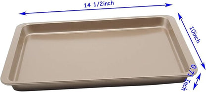 2PCS Cookie Sheet 10x14.5 Inch (Inner 9x13) Baking Sheet Nonstick Heavy Carbon Steel Baking Pans Bakeware