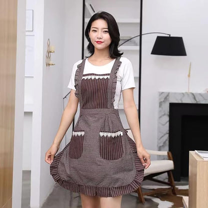 Cute Apron for Women with Pockets, Comfortable Kitchen Apron, Perfect for Cafe Shop, Baking, Gardening, Cooking.