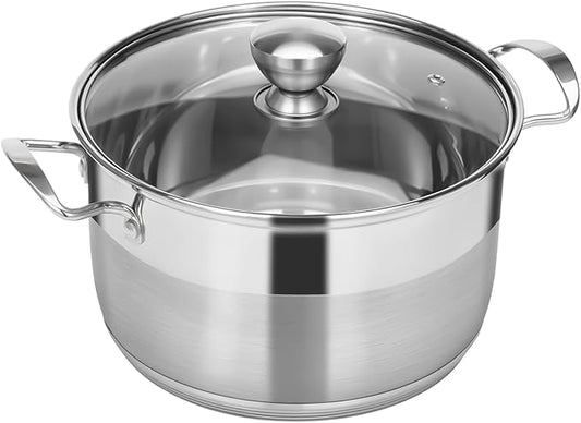 Ohtomber 8 Quart Stock Pot - Stainless Steel Large Cooking Induction Pot with Lid for Pasta, Soup, Spaghetti, Nonstick Thick Base Deep Stockpot, Kitchen Cookware for Stew, Simmer, Boiling, Canning by Ohtomber