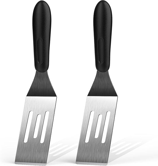 Small Spatula 2 PCS, Mini Serving Spatula for Kitchen Use, Metal Spatula for Serving and Turning, Ideal for Pancakes, Brownies, Desserts, Cookie, Eggs or Small Pan
