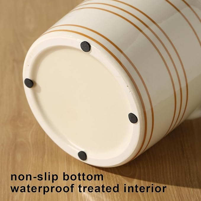 Ceramic Farmhouse Kitchen Utensil Holder for Countertop, Rustic Cooking Utensil Holder Crock Fit for Kitchen Counter. 6*6.8*6.7 IN - Image 5