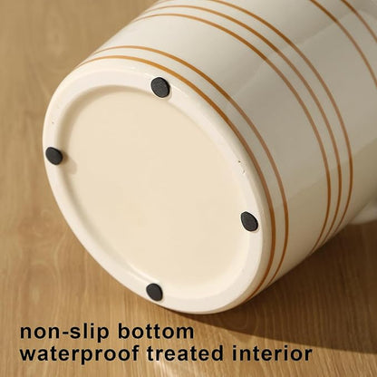 Ceramic Farmhouse Kitchen Utensil Holder for Countertop, Rustic Cooking Utensil Holder Crock Fit for Kitchen Counter. 6*6.8*6.7 IN - Image 5