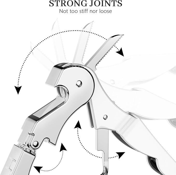 HYZ 2-Pack Wine Opener Waiter Corkscrew, Professional Wine Key for Servers, Bartender with Foil Cutter, Manual Wine Bottle Opener Double Hinged (White) - Image 5