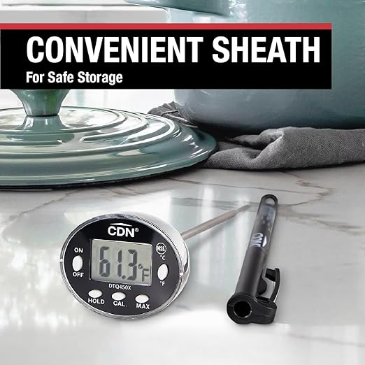 CDN Waterproof Digital Thermometer Long 4.75" Stem, NSF Certified, Ideal for for Bread Baking, Cooking, Brewing - DTQ450X - Image 6