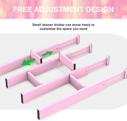 ANTOWIN Expandable Bamboo Drawer Dividers Organizers, Drawer Separators Splitter, 17-22 inches Long Adjustable Spring-loaded Organizer for Large Utensil, Clothes, Tools(Pink) - Image 7