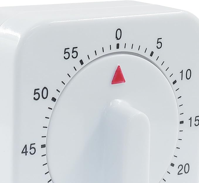 60 Minute Mechanical Kitchen Timer - Loud Alarm Visual Countdown Timer for Cooking, Baking, Homework, and Exercise - No Batteries Required(White) - Image 3