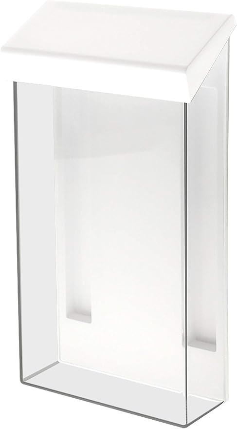 Marketing Holders Outdoor Brochure Holder Box Clear with White Lid Holds 4" x 9" Trifolds Real Estate Sheets Pamphlets Menus for Sign Store Front Display Take One Caddy