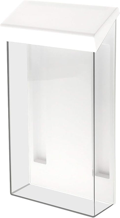 Marketing Holders Outdoor Brochure Holder Box Clear with White Lid Holds 4" x 9" Trifolds Real Estate Sheets Pamphlets Menus for Sign Store Front Display Take One Caddy