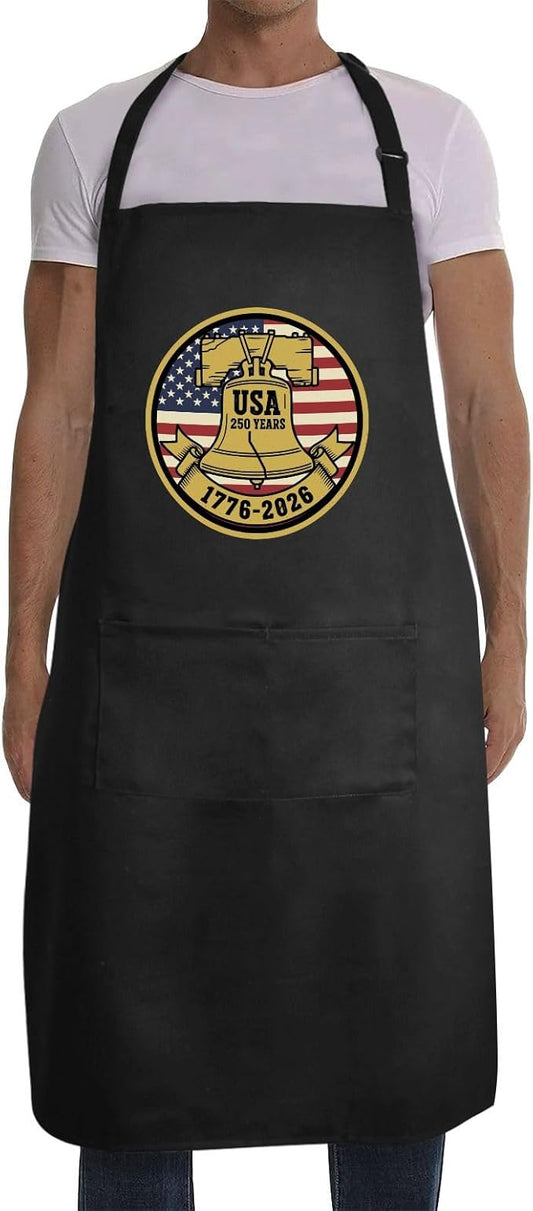 Us 250 Years Of Freedoms Apron With Pocket For Mens