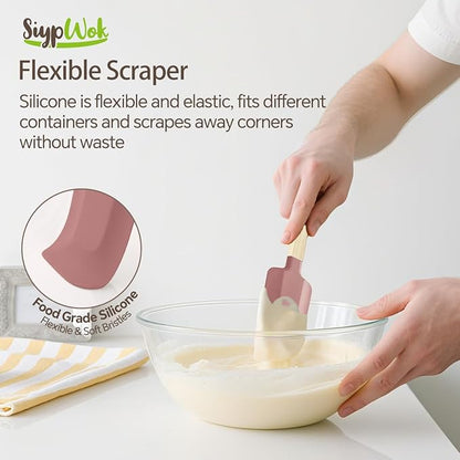 Silicone Spatula Set, Food Grade Rubber Spatula-5 Piece Nonstick Rubber Spatulas, Spoonula, Jar Scraper for Cooking, Baking, Mixing, Frosting - Heat Resistant Up to 600°F (5 Pcs Pink) - Image 3