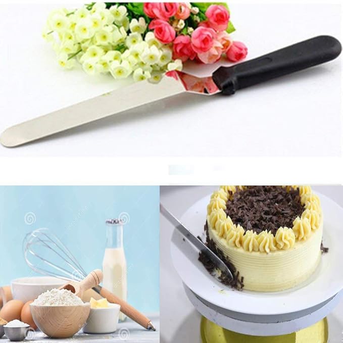 3 Metal Cake Offset Spatulas, 6 8 & 10 Inch Frosting Angled Icing Spatula for Decorating - Image 3