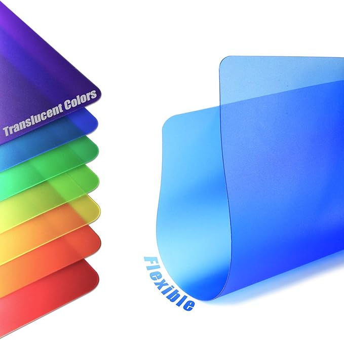 Fotouzy Plastic Cutting Boards for Kitchen, Flexible Cutting Mats Set of 7, BPA-Free, Non-Porous, Dishwasher Safe, 15x12 In, 7 Translucent Colors - Image 2