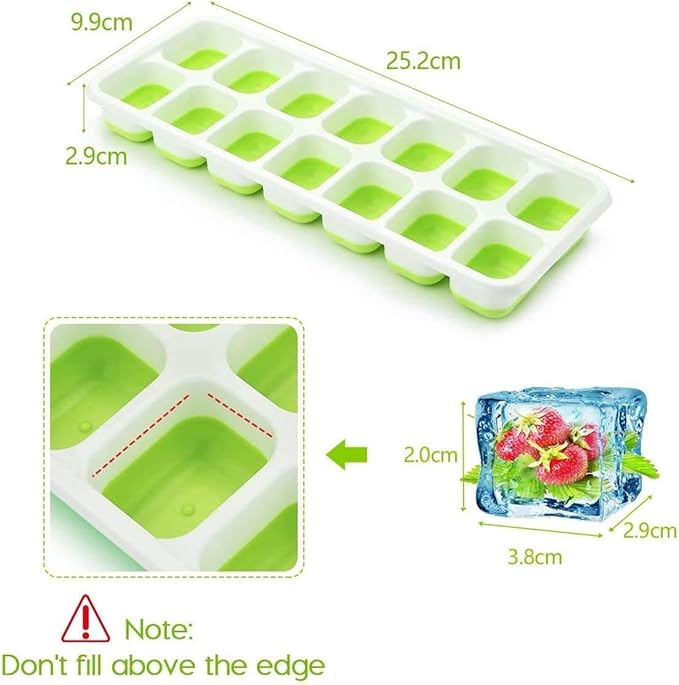 Ice Cube Trays, Silicone Easy-Release and Flexible 14-Ice Trays with Spill-Resistant Removable Lid, BPA Free, Durable and Dishwasher Safe, 4 Pack - Image 5