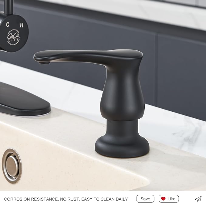 GAGALIFE Kitchen Sink Soap Dispenser Matte Black, Under Sink Soap Dispenser with 40" Silicone Extension Tube Kit,Say Goodbye to Frequent Refills - Image 6