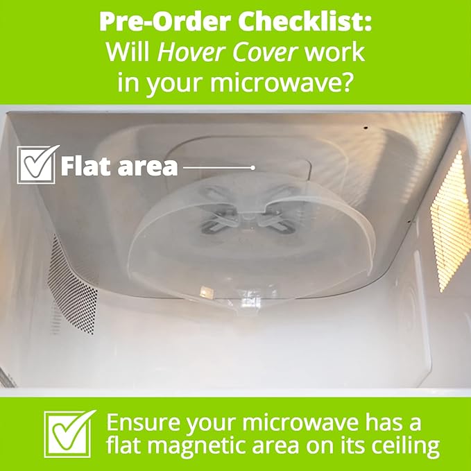 HOVER COVER Magnetic Splatter Cover, 12-Inch Clear BPA-Free Food Lid, Vented Plate Guard with Steam Vents, Anti-Splash Microwave Lid, Dishwasher Safe, Space-Saving Magnetic Storage - Gray - Image 3