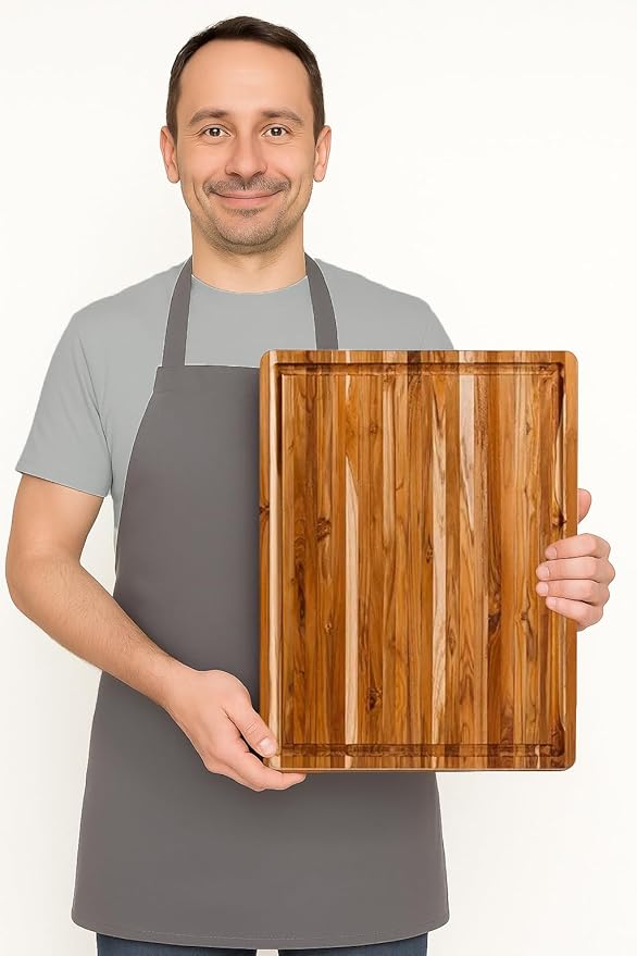 Teakhaus Cutting Board - Large (L) Wood Cutting Board with Juice Groove - Holiday Gift Ideas for Men and Women - Gift-Ready, Reversible, Edge Grain Wood, Knife Friendly - FSC Certified - Image 3