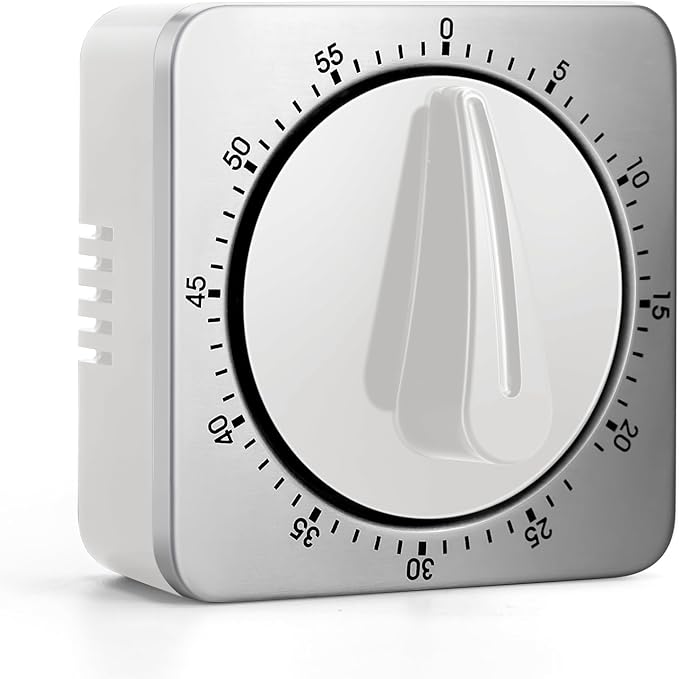 Kitchen Timers for Cooking, Chef Cooking Timer Clock with Loud Alarm,100% Mechanical Desk Timer - No Batteries Required - Magnetic Backing, Exquisite Stainless Steel Body - Countdown Reminder Magnetic by Albayrak