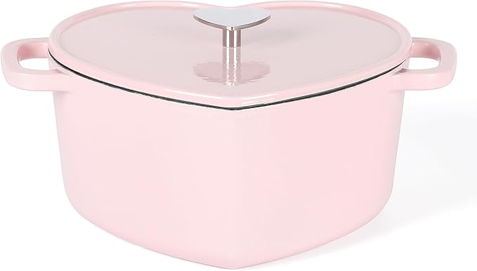 Martha Stewart Heart Shaped 4-Quart Enamel Cast Iron Dutch Oven - Pink by MarthaStewart