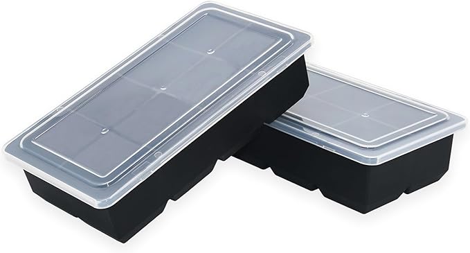 Bangp Large Ice Cube Tray for Whiskey,2 Pack Stackable Big Ice Cube Molds Make 16 Big Whiskey Ice Cubes,Easy Release Square Ice Cube Maker for Cocktails,Whiskey,Soups and Frozen Treats - Image 2
