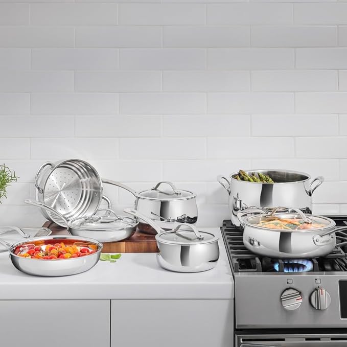 Cuisinart 12-Piece PureClad™ Triple-Ply Stainless Steel Cookware Set, PCT-12 - Image 2