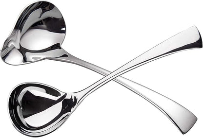 IMEEA 2-Piece Small Ladle Set, 7" Drizzle Spoon with Pour Spout 7.6" Serving Ladle, 18/10 Stainless Steel for Gravy, Sauces & Dressing