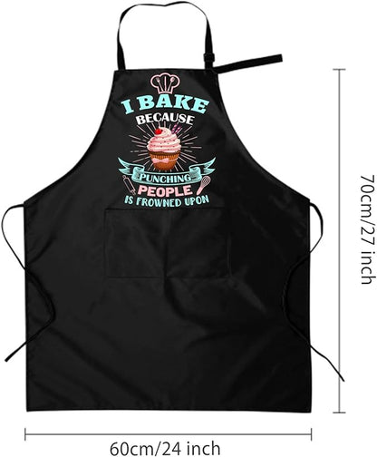 Baking Apron for Women I Baking Because People Is Frowned Aprons Gifts for Men Woman Family Friends