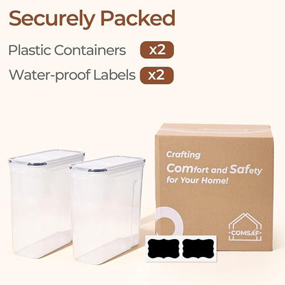 ComSaf 6.7Qt Cereal Storage Container Set of 2 - Ideal for Home Cooks Storing Cereal and Organized Families Organizing Bulk Food，Large Cereal Dispenser Keeps Pantry and Kitchen Countertop Neat - Image 8