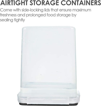 Vtopmart 4 PCS Large Food Storage Containers 5.2L / 175oz, 4 Pieces BPA Free Plastic Airtight Canisters for Flour, Sugar, Baking Supplies, Rice with Lids, 4 Measuring Cups and 24 Labels, Black - Image 5
