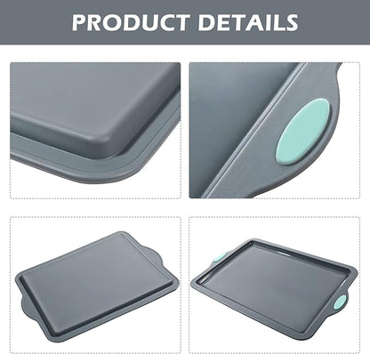 Webake Silicone Sheet Cake Pan, 14 Inch Silicone Sheet Pans 2 Pack Cookie Sheet Jelly Roll Pan Rectangular Cooking Sheet Baking Trays for Oven