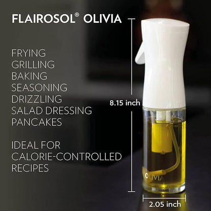 OLIVIA SIGNATURE Advanced Kitchen Oil Sprayer Technology, Fine Mist & Portion Control, Refillable Glass Olive Oil Cooking Spray Bottle for Air Fryer, Salad, BBQ, 130ml (Gold Print) - Image 6