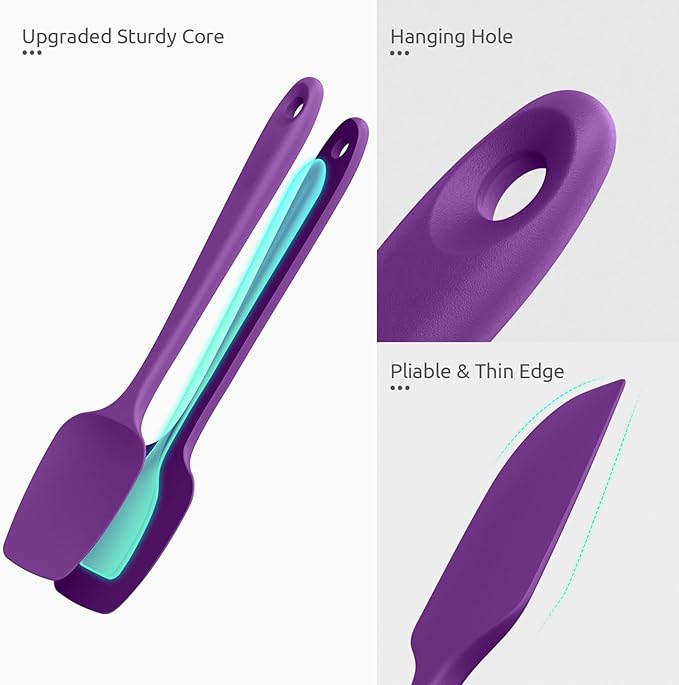U-Taste Silicone Spatula Set with 600 Degrees Fahrenheit Heat Resistant (Purple) - Image 6
