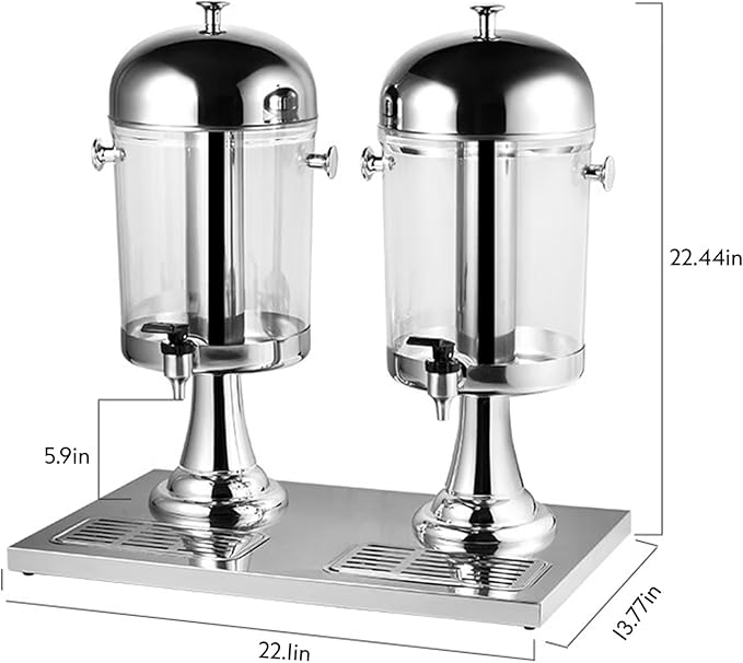 BAVNNRO 4.5 Gallon Drink Dispensers for Parties, Beverage Dispenser with Stand, Commercial Hot Cold Juice Dispenser with Ice Container and Stainless Steel Drip Trays for Beer, Water Lemonade - Image 2