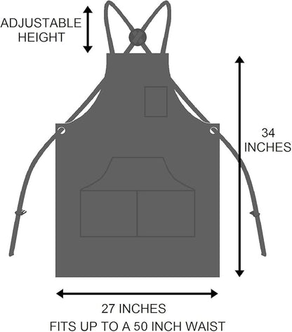 Hudson Durable Goods - Professional Grade Chef Apron for Kitchen, BBQ & Grill